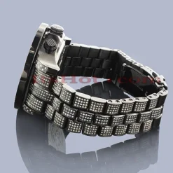 Joe Rodeo Men's Black Diamond Watch 17.00ct Pilot -PNZ Watches Shop joe rodeo mens black diamond watch 1700ct pilot p 38822back