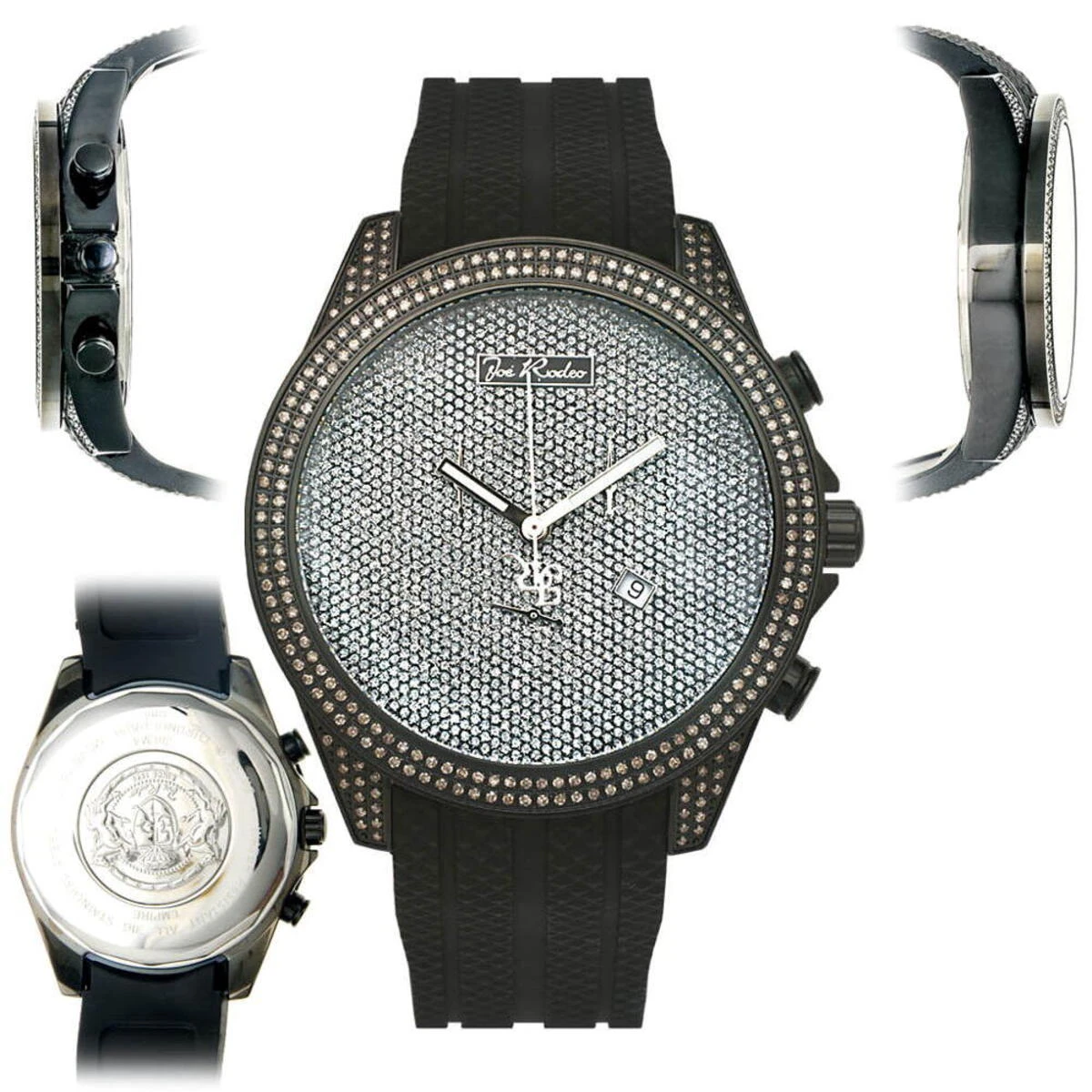 Joe Rodeo Men's Diamond Watch 2.25ct Black Empire 6 Joe Rodeo Men's Diamond Watch 2.25ct Black Empire - Image 6