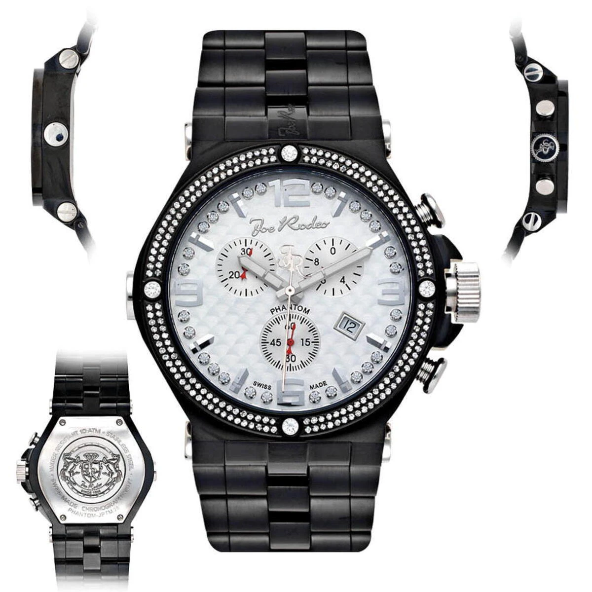 Joe Rodeo Men's Diamond Watch 2.25ct Phantom Black 6 Joe Rodeo Men's Diamond Watch 2.25ct Phantom Black - Image 6