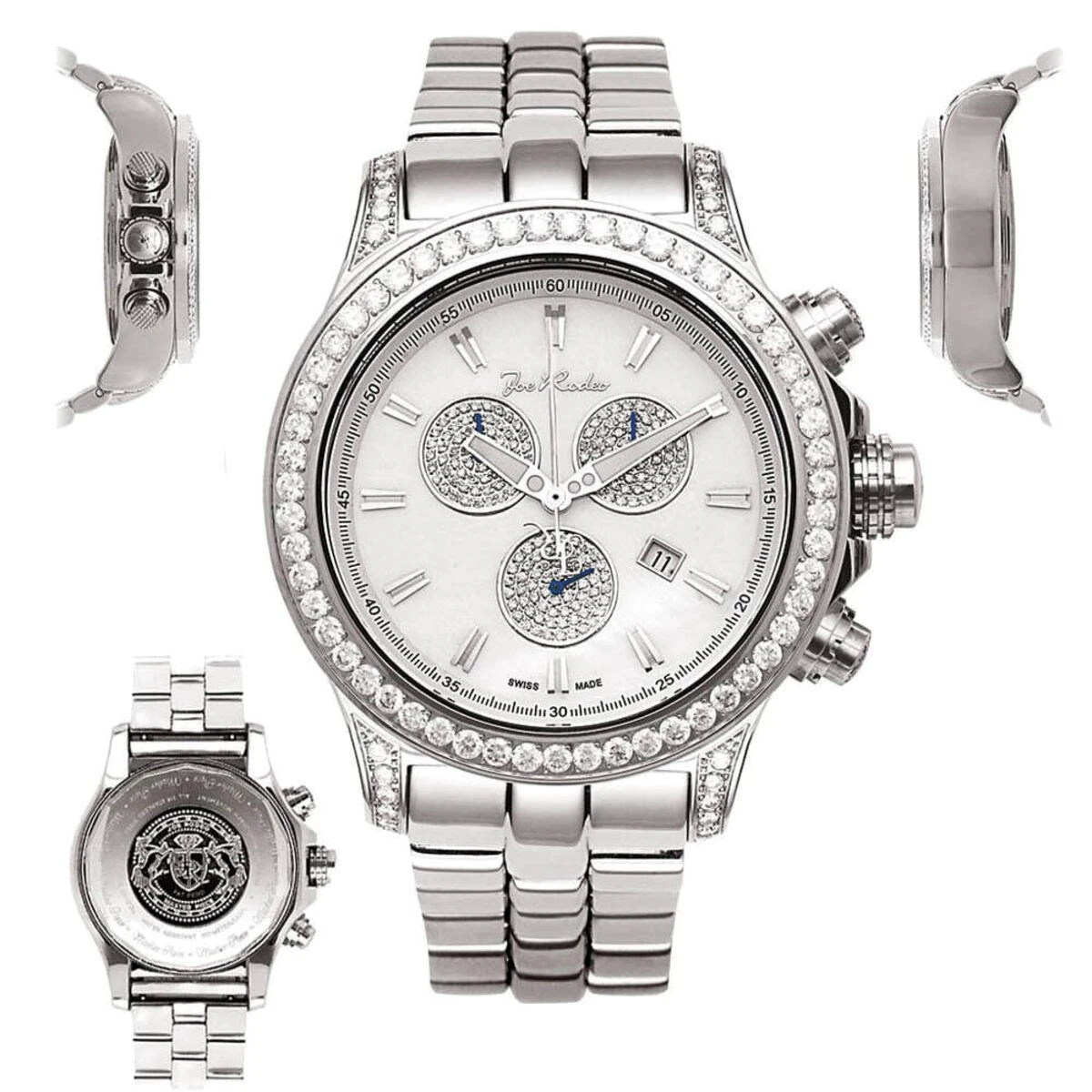 Joe Rodeo Men's 7.20Ct Diamond Watch Master Pilot W Diamond Bezel 5 Joe Rodeo Men's 7.20Ct Diamond Watch Master Pilot W Diamond Bezel - Image 5