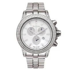 Stainless Steel Joe Rodeo Men's 7 Carat Diamond Master Pilot Watch