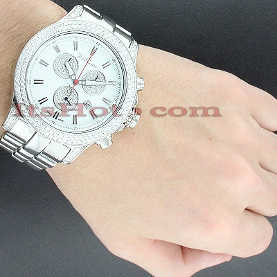 Stainless Steel Joe Rodeo Men's 7 Carat Diamond Master Pilot Watch 4 Stainless Steel Joe Rodeo Men's 7 Carat Diamond Master Pilot Watch - Image 4