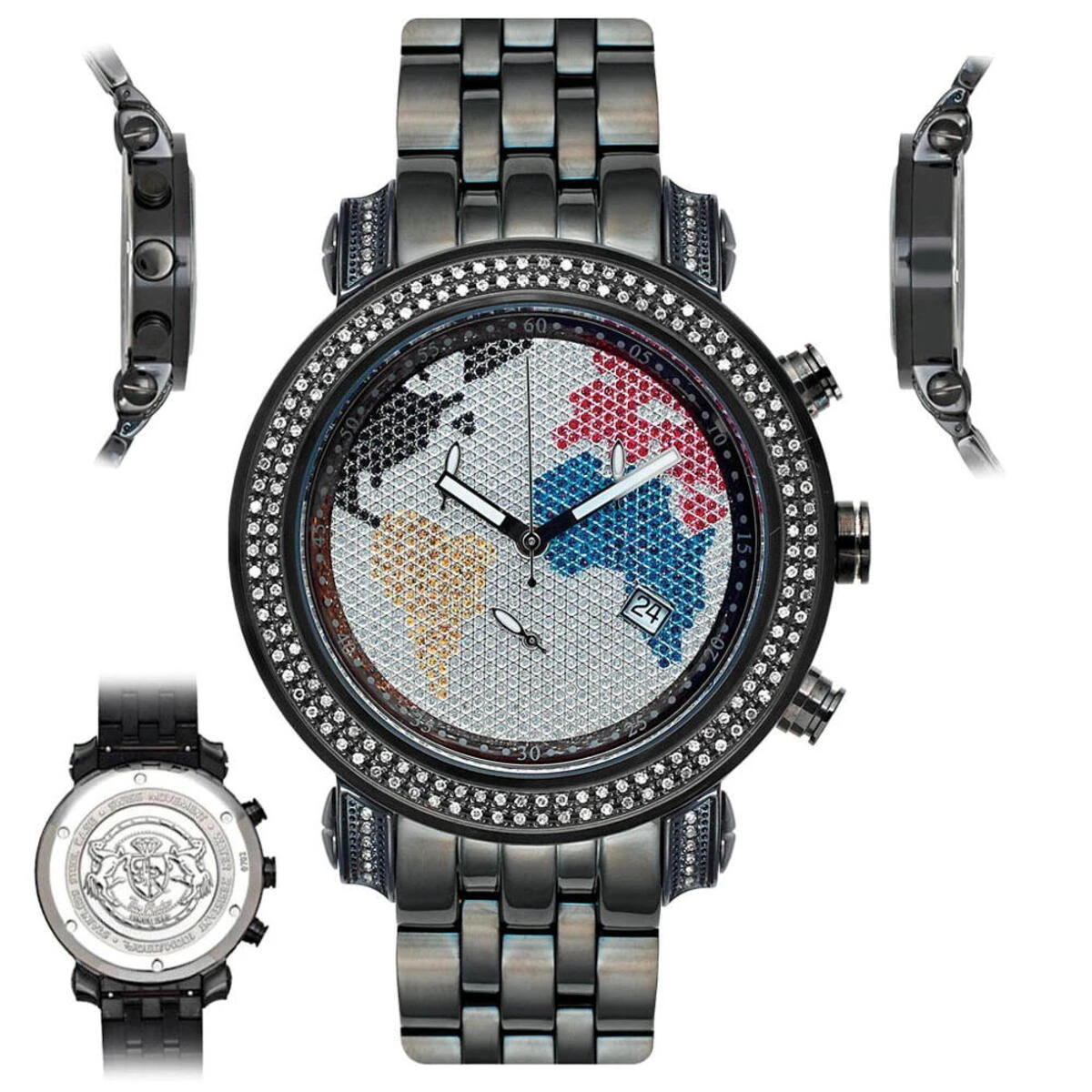 JoJo Joe Rodeo Watch - Tyler World Map, 2.00 Ctw. Black 6 JoJo Joe Rodeo Watch - Tyler World Map, 2.00 Ctw. Black - Image 6