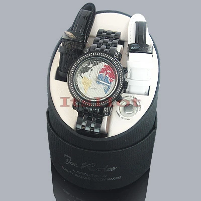 JoJo Joe Rodeo Watch - Tyler World Map, 2.00 Ctw. Black 5 JoJo Joe Rodeo Watch - Tyler World Map, 2.00 Ctw. Black - Image 5