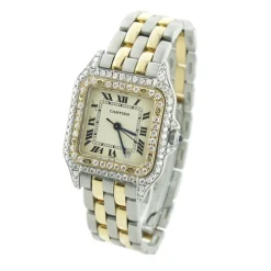 27mm Ladies Cartier Panthere Mini 18K Gold & Steel Two-Tone Diamond Watch