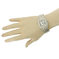27mm Ladies Cartier Panthere Mini 18K Gold & Steel Two-Tone Diamond Watch -PNZ Watches Shop ladies cartier panthere mini 18k gold steel two tone vintage diamond watch 1ct 3