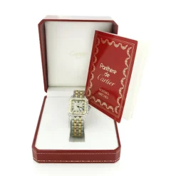 27mm Ladies Cartier Panthere Mini 18K Gold & Steel Two-Tone Diamond Watch -PNZ Watches Shop ladies cartier panthere mini 18k gold steel two tone vintage diamond watch 1ct 4
