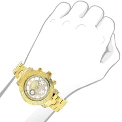 Ladies Diamond Watch 0.30 Ct Luxurman Yellow Gold Plated -PNZ Watches Shop ladies diamond watch 030 ct luxurman yellow p 35214 2