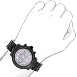 Ladies Diamond Luxurman Black Diamond Watch 2.15 Carats -PNZ Watches Shop ladies diamond watches luxurman black diamond watch 215 carats bod