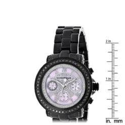 Ladies Diamond Luxurman Black Diamond Watch 2.15 Carats -PNZ Watches Shop ladies diamond watches luxurman black diamond watch 215 carats ruler