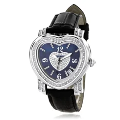 Ladies Diamond Watch Luxurman Blue Heart