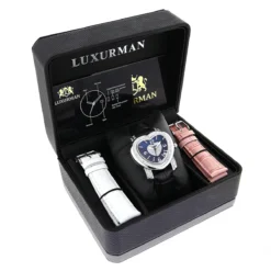 Ladies Diamond Watch Luxurman Blue Heart 7 Ladies Diamond Watch Luxurman Blue Heart -PNZ Watches Shop ladies floating diamond watch luxurman blue heart p 35229box