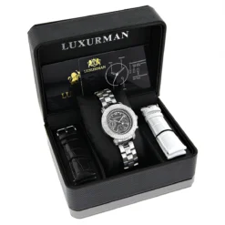 Ladies Genuine Diamond Watch By LUXURMAN 0.3ct Black MOP -PNZ Watches Shop ladies genuine diamond watch by luxurman 03ct black mop p 49201 3