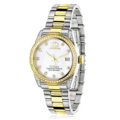 Ladies Luxurman Tribeca Two Tone Yellow Gold Plated Diamond Watch 1.5ct