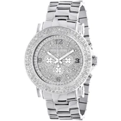 Large 2 Row Diamond Bezel Luxurman Watch 5ct New Arrival Oversized