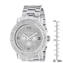 Large 2 Row Diamond Bezel Luxurman Watch 5ct New Arrival Oversized -PNZ Watches Shop large 2 row diamond bezel luxurman watch 5ct new arrival ruler