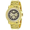 Large Luxurman Men's Watch With Diamonds 0.25ct Yellow Gold Plated W Chronograph