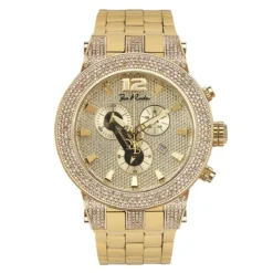 Joe Rodeo Broadway JRBR12 Oversized Men's Diamond Watch Yellow Goldtone 5ct
