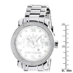 Large Diamond Watches For Men 0.12ct Luxurman Phantom White MOP -PNZ Watches Shop limited edition luxurman mens diamond watch 012ct ruler