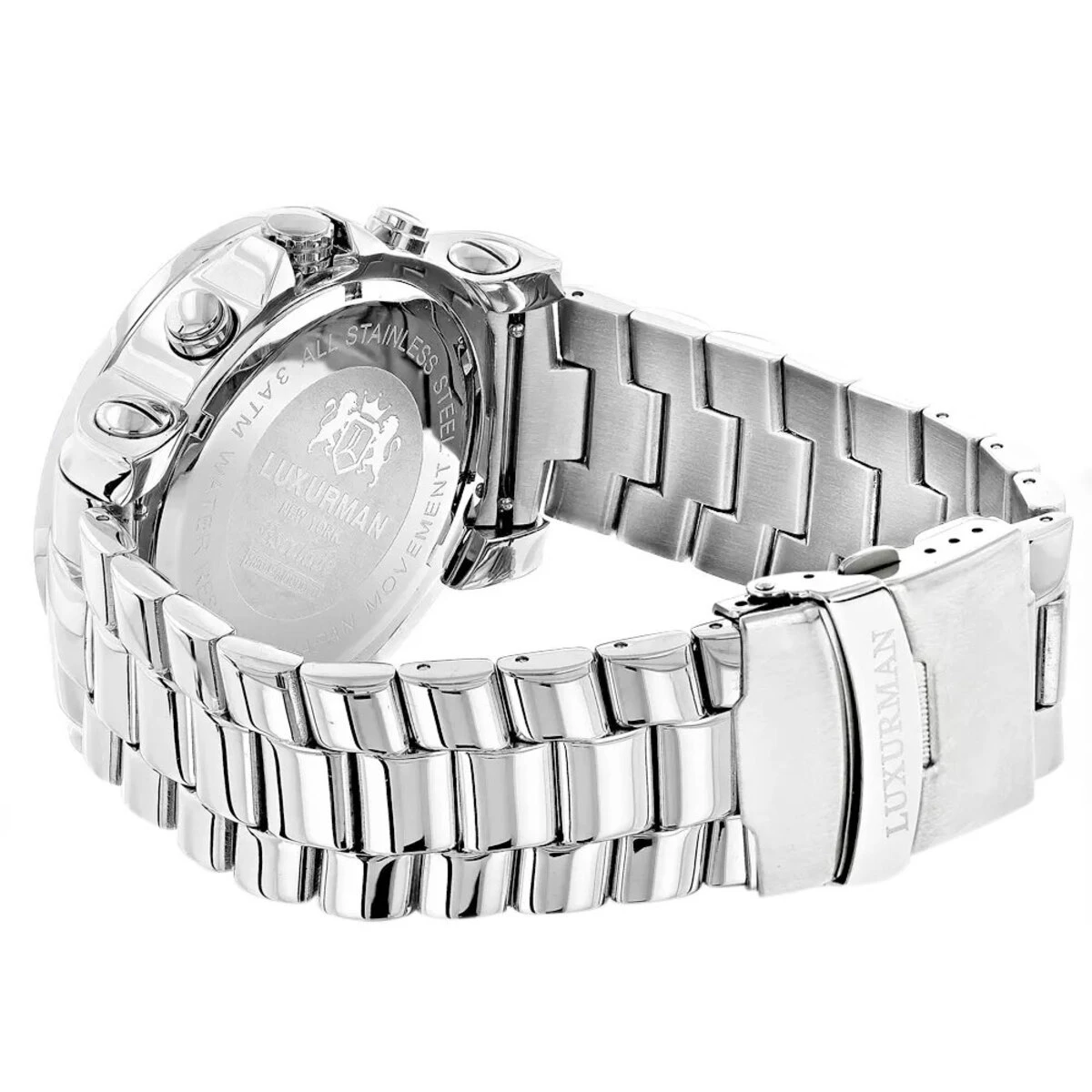 Luxurman Big Diamond Watch For Men 2.5ct Black MOP Escalade W Chronograph 2 Luxurman Big Diamond Watch For Men 2.5ct Black MOP Escalade W Chronograph - Image 2