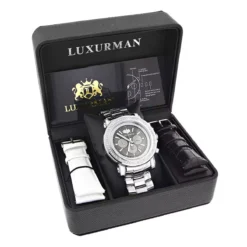 Luxurman Big Diamond Watch For Men 2.5ct Black MOP Escalade W Chronograph 8 Luxurman Big Diamond Watch For Men 2.5ct Black MOP Escalade W Chronograph -PNZ Watches Shop luxurman big diamond watch for men 25ct black mop escalade w chronograph box white 20221011