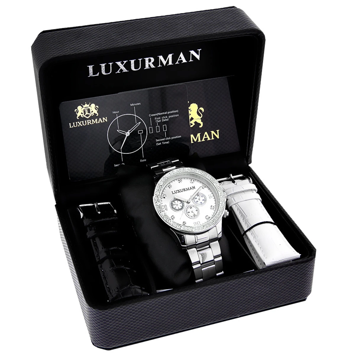 Luxurman Diamond Watch 0.2ct New Arrival For Men 4 Luxurman Diamond Watch 0.2ct New Arrival For Men - Image 4
