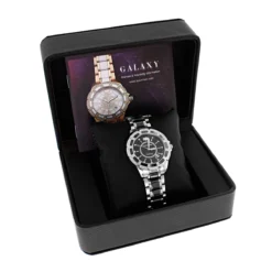 Luxurman Galaxy Midsize Diamond Watch Black Ceramic 1.25ct -PNZ Watches Shop luxurman galaxy midsize diamond watch black ceramic 125ct box