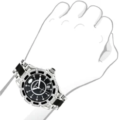 Luxurman Galaxy Midsize Diamond Watch Black Ceramic 1.25ct -PNZ Watches Shop luxurman galaxy midsize diamond watch black ceramic 125ctbod