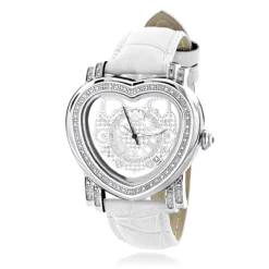 Luxurman Ladies Diamond Heart Watch 0.30ct White