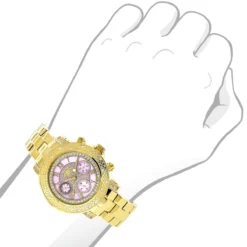 Luxurman Ladies Diamond Watch 0.3ct Pink MOP Yellow Gold Plated -PNZ Watches Shop luxurman ladies diamond watch 03ct pink mop yellow gold plated p 49386bod
