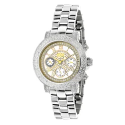 Luxurman Ladies Diamond Watch 0.3ct Two Tone