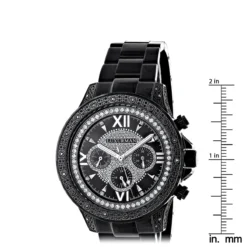 Luxurman Men's Black Diamond Watch 0.5ct -PNZ Watches Shop luxurman mens black diamond watch 05ct ruler