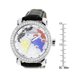 Luxurman Men's Continents VS Diamond Bezel Watch 4 Ct -PNZ Watches Shop luxurman mens continents vs diamond bezel watch 450ct p 8272 ruler