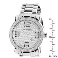Luxurman Men's Diamond Watch 0.12ct Oversized Phantom -PNZ Watches Shop luxurman mens diamond watch 012 ct p 35199 ruler