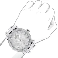Luxurman Men's Diamond Watch 0.12ct Stainless Steel Band -PNZ Watches Shop luxurman mens diamond watch 012ct stainless steel band 3