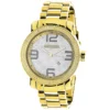 Luxurman Men's Yellow Gold Plated Encrusted Dial 0.12ct Diamond Bezel Watch