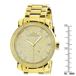 Large Luxurman Men's Diamond Watch 0.12ct Yellow Gold Plated Phantom 9 Large Luxurman Men's Diamond Watch 0.12ct Yellow Gold Plated Phantom -PNZ Watches Shop luxurman mens diamond watch 012ct yellow p 8537 ruler