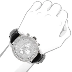 Luxurman Men's Diamond Watch 0.25 Ct Freeze -PNZ Watches Shop luxurman mens diamond watch 025 ct freeze p 9320bod