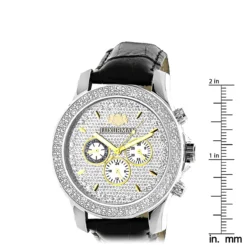 Luxurman Men's Diamond Watch 0.25ct With Leather Watch Band -PNZ Watches Shop luxurman mens diamond watch 025ct leather watch band p 46659 ruler