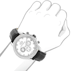 Luxurman Men's Diamond Watch 0.2ct Swiss Quartz Liberty W Leather Band -PNZ Watches Shop luxurman mens diamond watch 02ct swiss quartz liberty w leather band bod