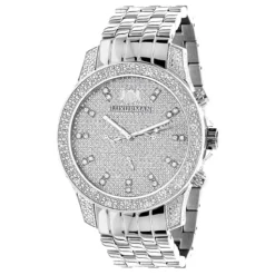 Luxurman Men's Diamond Watch 0.50 Ct