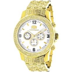 Luxurman Men's Diamond Watch 1ct. Yellow Gold