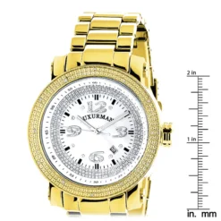 Affordable Luxurman Men's Diamond Watch Yellow Gold Plated 0.12ct 9 Affordable Luxurman Men's Diamond Watch Yellow Gold Plated 0.12ct -PNZ Watches Shop luxurman mens diamond watch yellow gold plated 012ct ruler