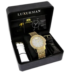 Luxurman Men's Diamond Watch Yellow Gold Tone 1ct 8 Luxurman Men's Diamond Watch Yellow Gold Tone 1ct -PNZ Watches Shop luxurman mens diamond watch yellow gold tone 1ct 4
