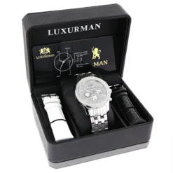 Luxurman Men's Real Diamond Watch 0.25ct -PNZ Watches Shop luxurman mens real diamond watch 020ct p 35220 box 1