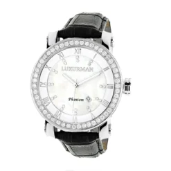Luxurman Men's VS Diamond Watch 4 Ct White MOP
