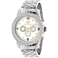 Luxurman Raptor Two-Tone Men's Diamond Watch 0.25ct