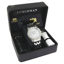 Luxurman Raptor Unique Men's Multicolor Diamond Watch 3.75ct -PNZ Watches Shop luxurman raptor unique mens multicolor diamond watch 375ct box