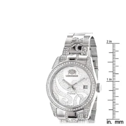Luxurman Tribeca Women's Diamond Bezel & Band Watch 3ct Platinum Plated -PNZ Watches Shop luxurman tribeca womens diamond bezel band watch 3ct platinum plated ruler