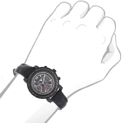 Luxurman Black Diamond Watch For Women 2.15 Carats -PNZ Watches Shop luxurman watches black diamond watch for women 215 carats p 49995bod